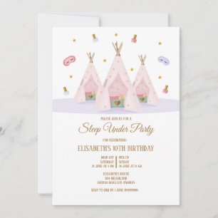 Teepee Sleep under Birthday Party Invitation