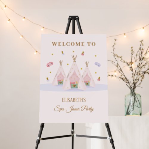 Teepee Spa Birthday Party Welcome Sign