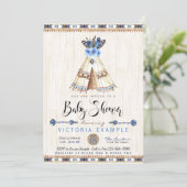 Teepee Tribal Boys Baby Shower Invitations (Standing Front)