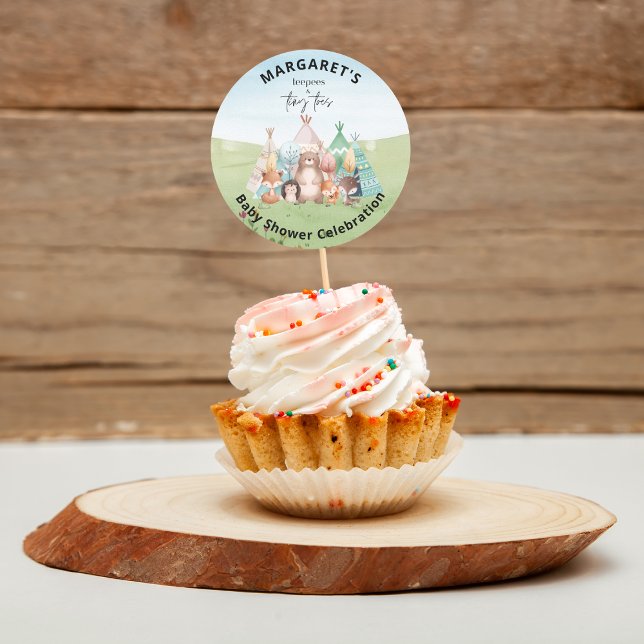 Teepees and Tiny Toes Baby Shower Stickers (Teepees and Tiny Toes Baby Shower Stickers)