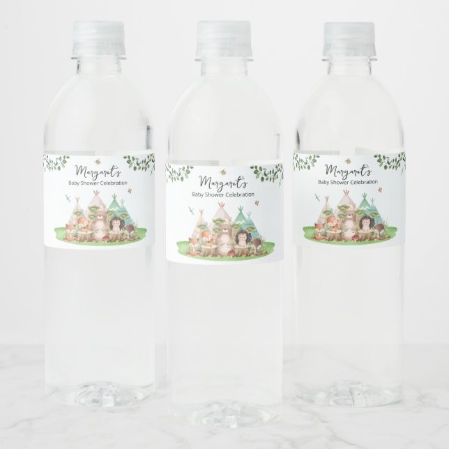 Teepees and Tiny Toes Water Bottle Lables Label (Bottles)