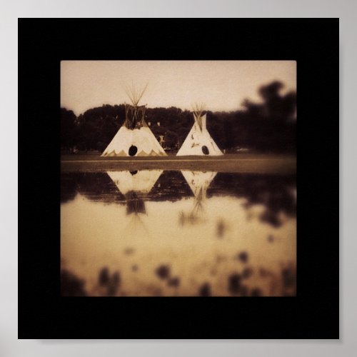 Teepees on the Lake Poster