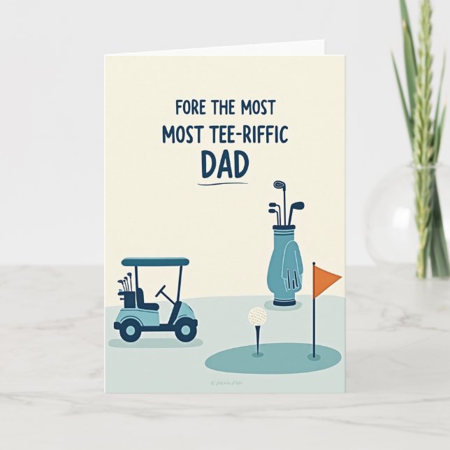 Teeriffic Dad Golf Scene Card (Front)
