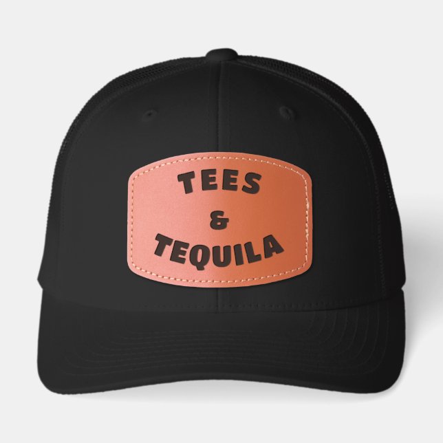 Tees and Tequila Funny Golf Hat (Front)