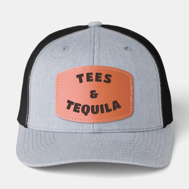 Tees and Tequila Funny Golf Hat (Front)
