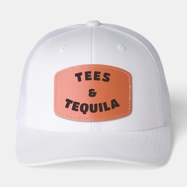 Tees and Tequila Funny Golf Hat (Front)