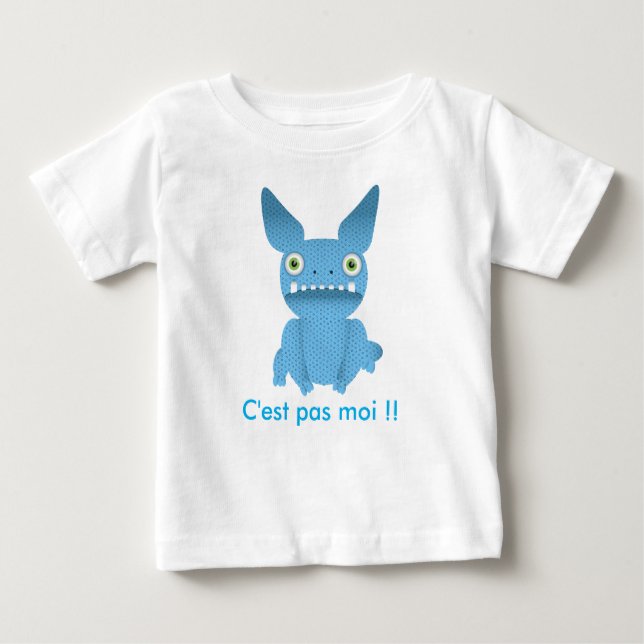 teeshirt child blue monster baby T-Shirt (Front)