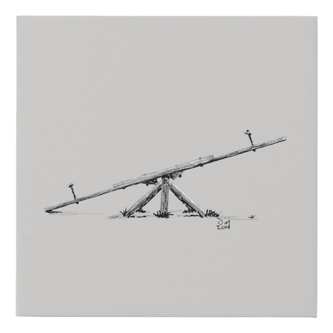 Teeter Totter original drawing print Zazzle