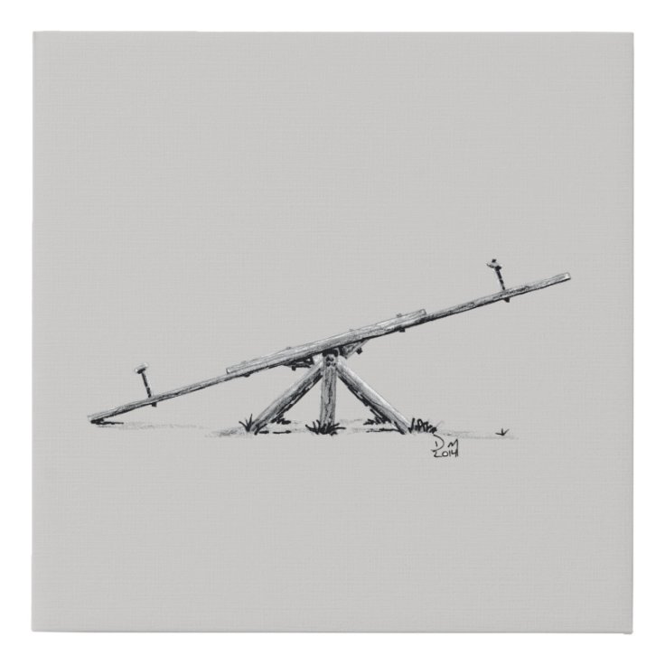 Teeter Totter original drawing print Zazzle