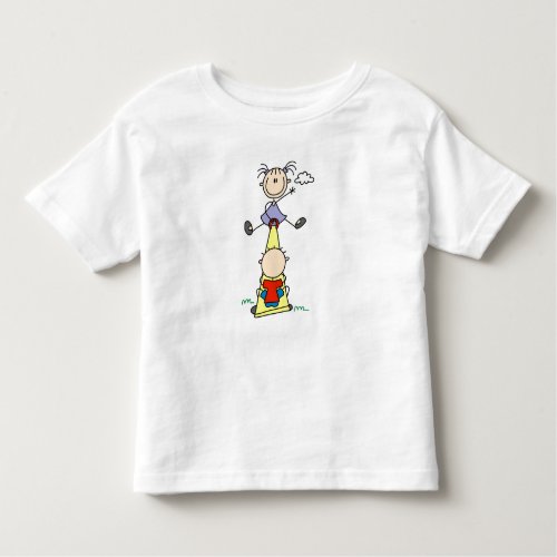 Teeter Totter Stick Figures Toddler T_shirt