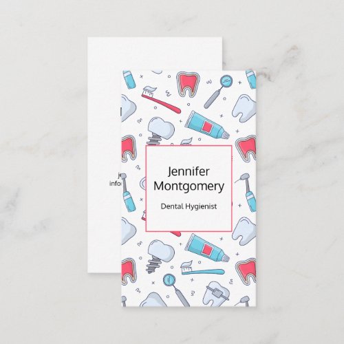 Teeth and Tools Dental Pattern Business Card