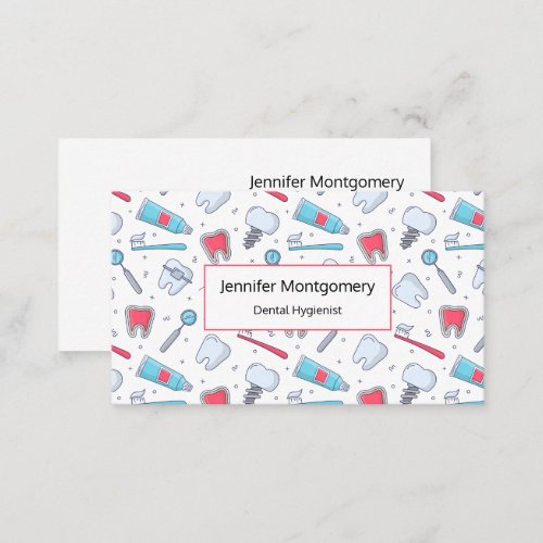 Teeth and Tools Dental Pattern Business Card
