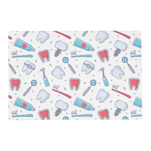 Teeth and Tools Dental Pattern Placemat