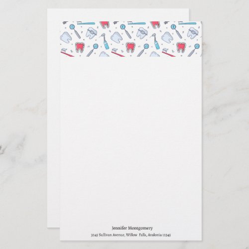 Teeth and Tools Dental Pattern Stationery