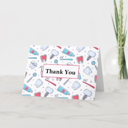 Teeth and Tools Dental Pattern Thank You Card