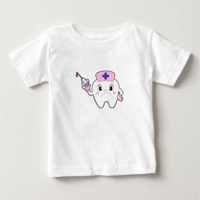 Teeth as Nurse with Syringe.PNG Baby T-Shirt (Front)