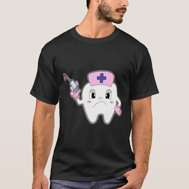 Teeth as Nurse with Syringe.PNG T-Shirt (Front)