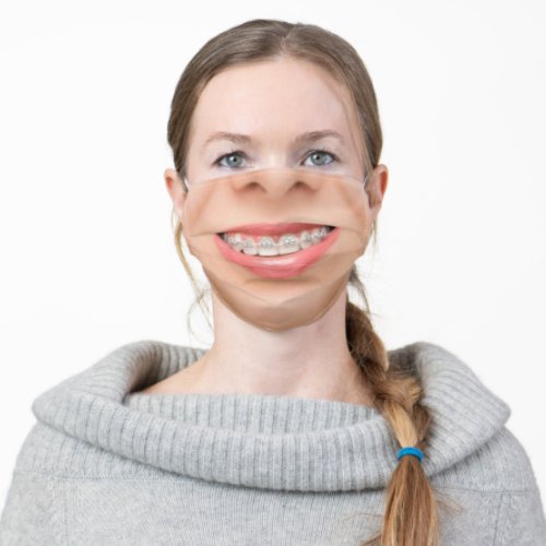 Teeth Braces _ Big Smile _ Add Your Unique Photo Adult Cloth Face Mask