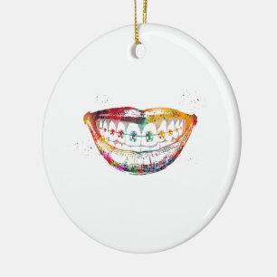 Teeth braces ceramic ornament