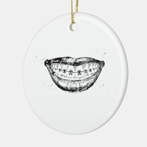 Teeth braces ceramic ornament