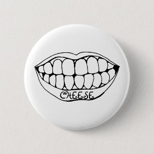 Teeth, CHEESE Pinback Button