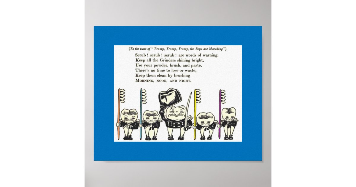 Teeth Children's Tooth Brushing Song circa 1922 Poster Zazzle