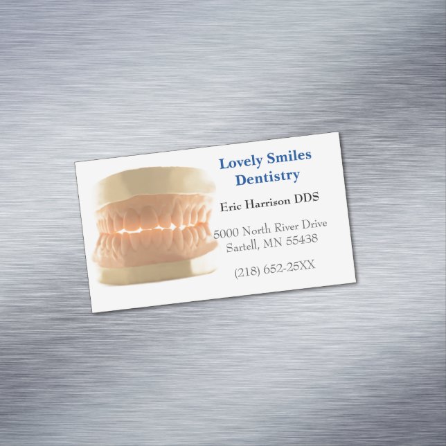 Teeth Dental Family Dentistry Dentist  Business Card Magnet (In Situ)