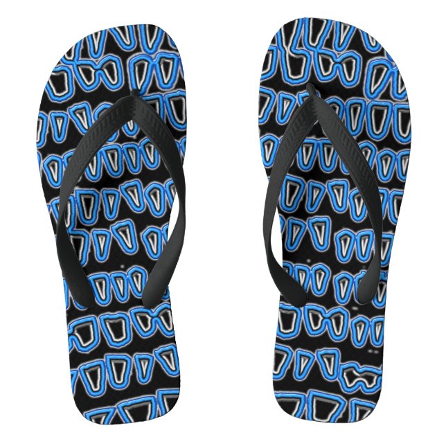 Teeth Dentist Dentistry Orthodontist NEON BLUE Flip Flops (Footbed)