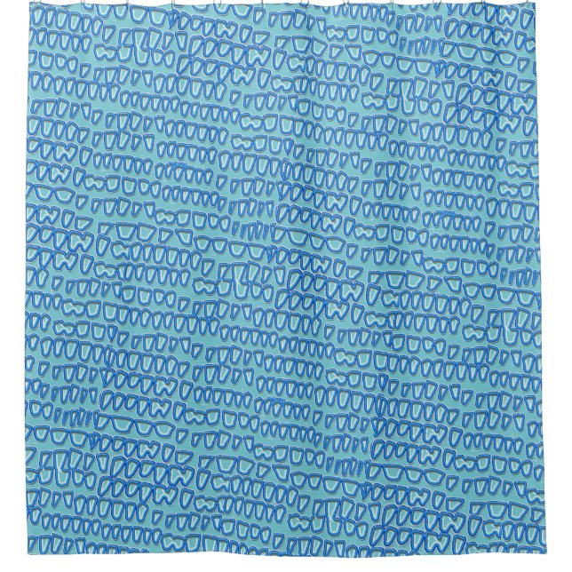Teeth Dentist Dentistry Orthodontist NEON BLUE Shower Curtain (Front)