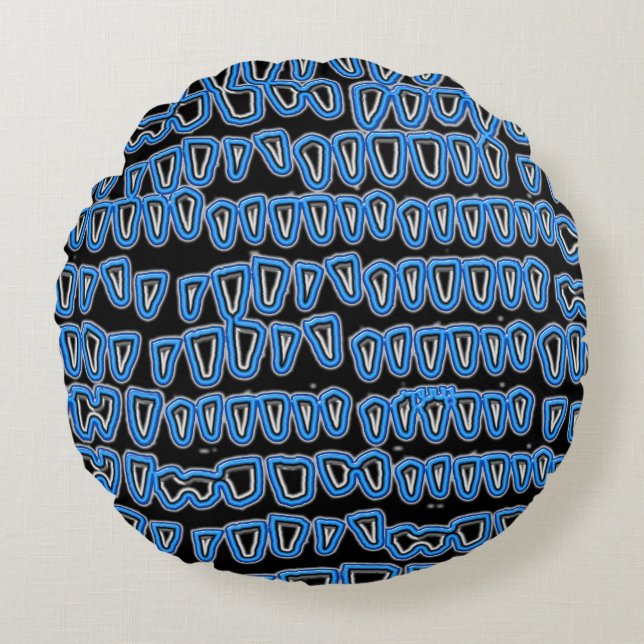 Teeth Dentist Dentistry Orthodontist Oral NEON Round Pillow (Front)