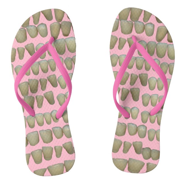 Teeth Dentist Dentistry Orthodontist Pink Flip Flops (Footbed)