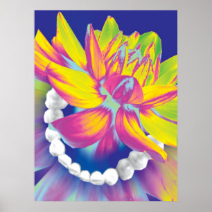 Teeth & Flower Dentist Orthodontist Poster