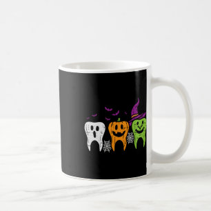 Teeth Ghost Pumpkin Witch Cute Dental Halloween De Coffee Mug