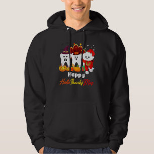 Teeth HalloThanksMas Halloween Thanksgiving Christ Hoodie