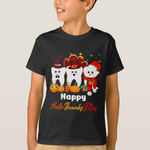 Teeth Hallothanksmas Halloween Thanksgiving Christ T-Shirt