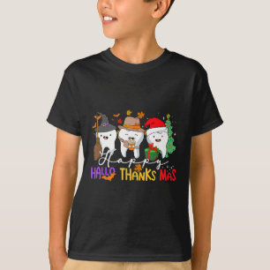 Teeth Halloween Thanksgiving Christmas Kids Men De T-Shirt