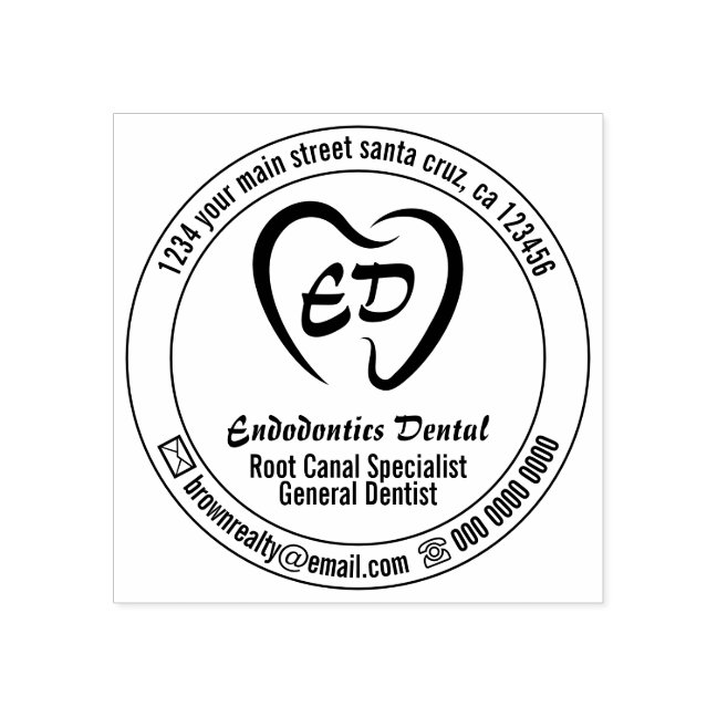 Teeth Heart Dental Clinic Branding Rubber Stamp