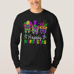 Teeth Jester Mask Dental Hygiene Happy Mardi Gras T-Shirt