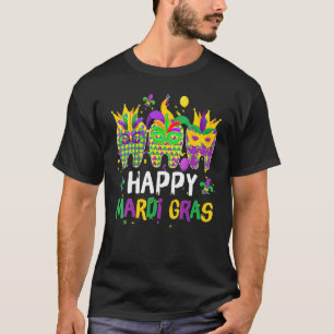 Teeth Jester Mask Dental Hygiene Happy Mardi Gras  T-Shirt