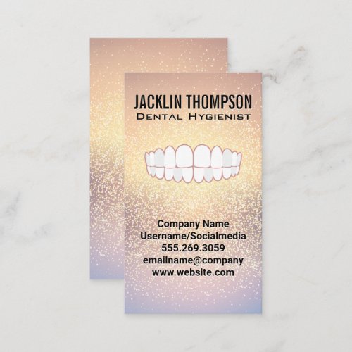 Teeth Logo  Shimmer Background Business Card