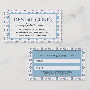 Teeth pattern blue Dentist Appointment Card