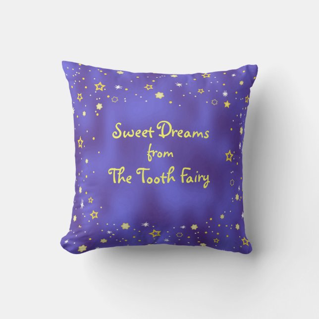 Teeth Poem Starry Night Kids Tooth Fairy Pillow (Front)