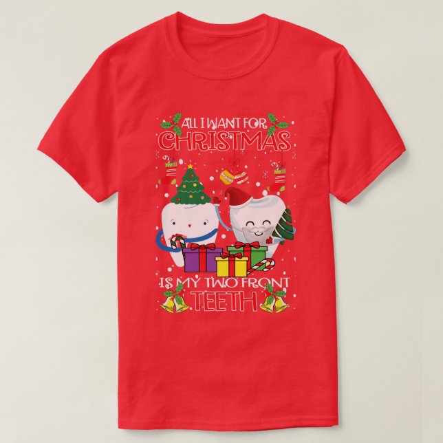 Teeth Santa Hat Ugly Christmas Sweater For Dental  (Design Front)
