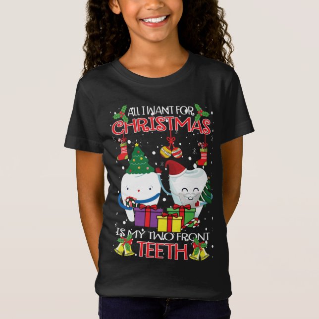 Teeth Santa Hat Ugly Christmas Sweater For Dental  (Front)