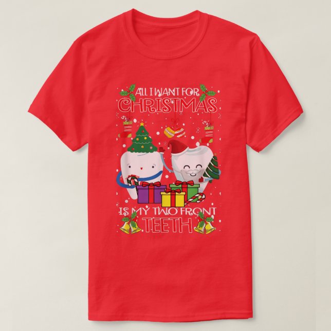 Teeth Santa Hat Ugly Christmas Sweater For Dental  (Design Front)