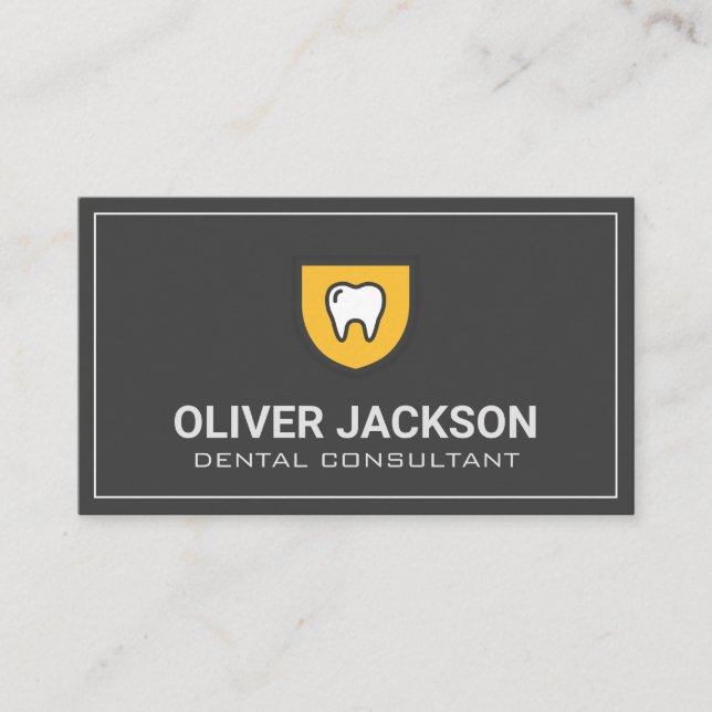 Teeth Shield Icon Business Card (Front)