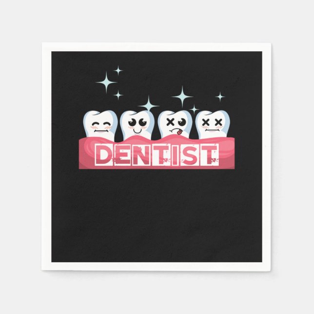 Teeth Tooth Doctor Dentist Dentistry Medicine Gift Napkins (Front)