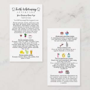Teeth Whitening Aftercare Instruction Business Card