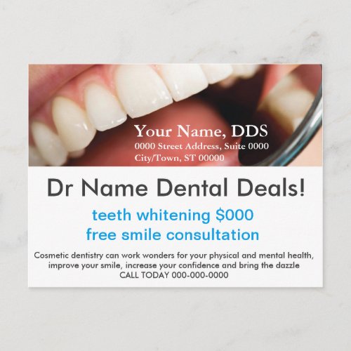 TEETH WHITENING DEAL POSTCARD