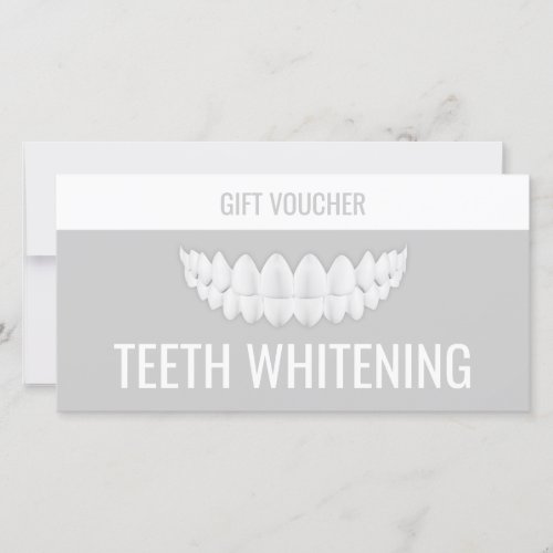 Teeth Whitening Gift Voucher Wedding Gift Dental Thank You Card